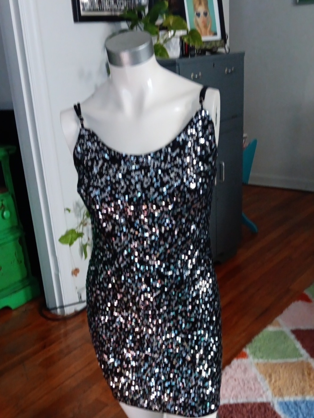 iris Black Top with Multicolor Lettering